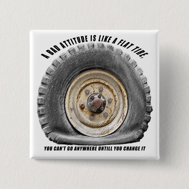 Dålig attityd som Flat Däck Knapp (Framsida)