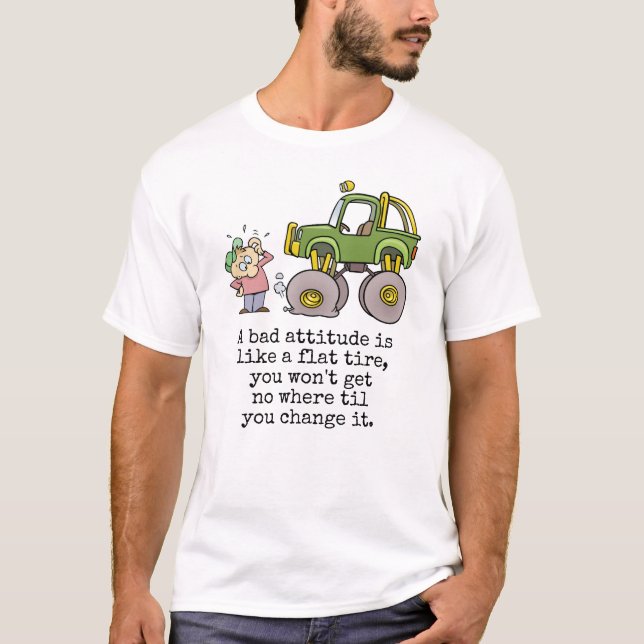 Dålig attitydoffert med en fin, platt Tecknad Däck T Shirt (Framsida)