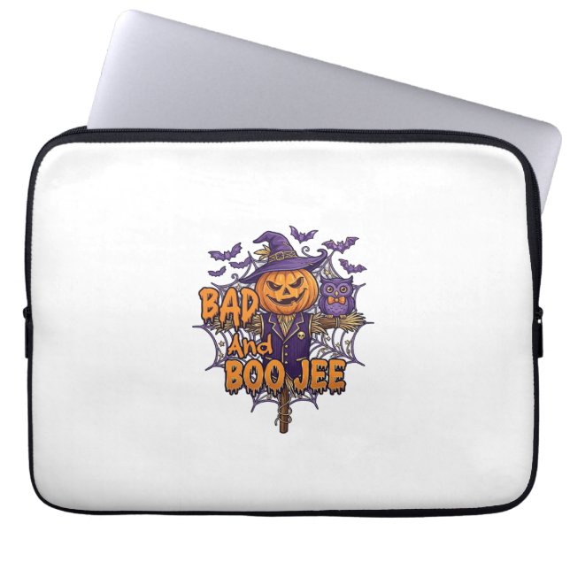 Dålig Boo Jee Pumpa Fågelskrämma Lila Uggla Fladde Laptop Fodral (Framsidan)