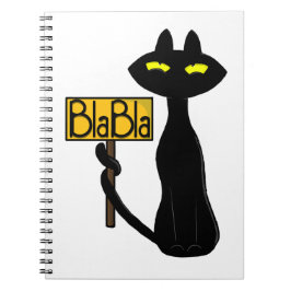 Dålig Boogie -Katten- "BlaBla" rolig skylt anteckn Anteckningsbok