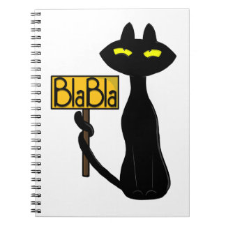 Dålig Boogie -Katten- "BlaBla" rolig skylt anteckn Anteckningsbok