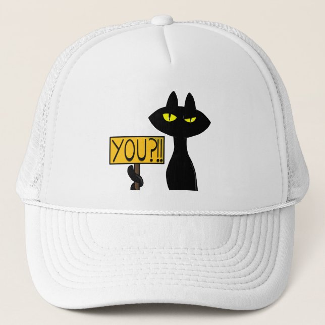 Dålig Boogie -Katten- "Du?!!" roliga Trucker Hatta Keps (Framsida)