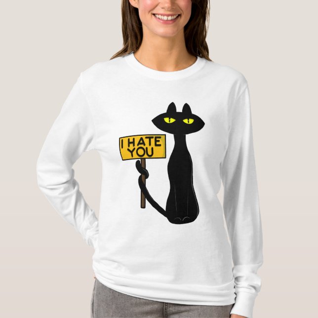 Dålig Boogie -Katten- "JAGHATAR DIG" roliga  T-Shi T Shirt (Framsida)