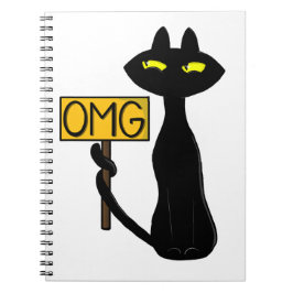 Dålig Boogie -Katten- "OMG" roliga anteckningsböck Anteckningsbok