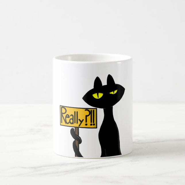 Dålig Boogie - Katten - " Verkligen?!!" roliga Mug Kaffemugg (Center)