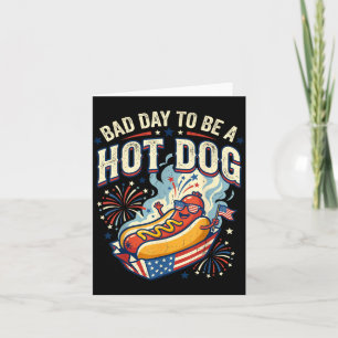 Dålig Dag Att Vara En Hot Dog Rolig Sommar Klotter Kort