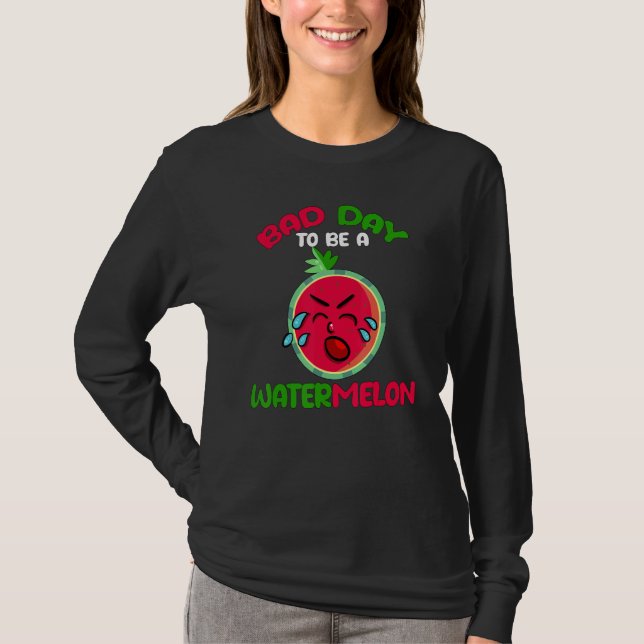 Dålig Dag Att Vara En Vattenmelon Vattenmelon Män  T Shirt (Framsida)