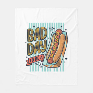 Dålig Dag Hot Dog Retro Vector T-Shirt Design_1 Fleecefilt
