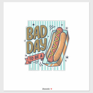 Dålig Dag Hot Dog Retro Vector T-Shirt Design_1 Klistermärken