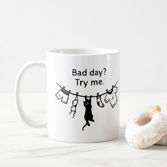 Dålig Dag Katt Kaffemugg (Med munk)