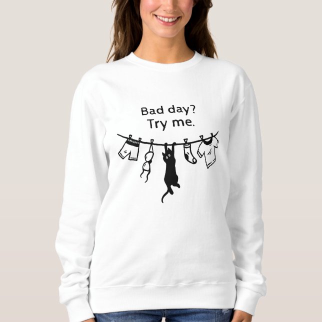 Dålig Dag Katt T Shirt (Framsida)