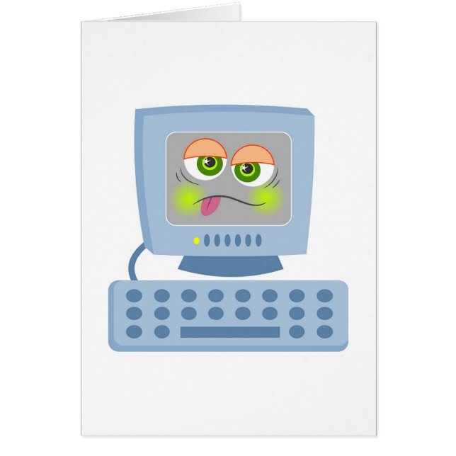 Dålig dator hälsningskort (Framsidan)