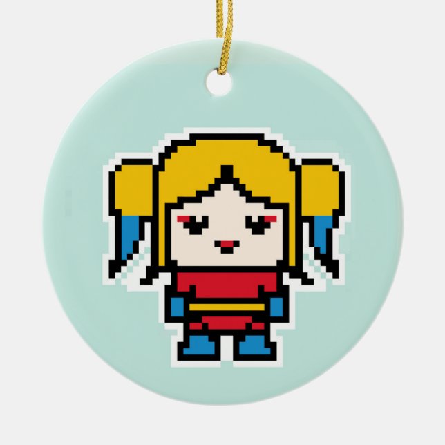 Dålig flicka i dekorativ kudde fickfickfickur för  julgransprydnad keramik (Framsidan)