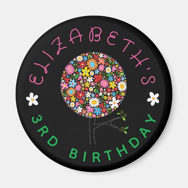 Dålig födelsedag i Vår blommor Pop Träd Blooms Magnet (Framsidan)