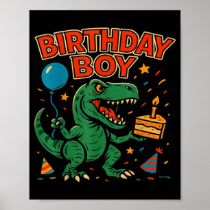 Dålig födelsedags pojke dinosaurie firande design poster