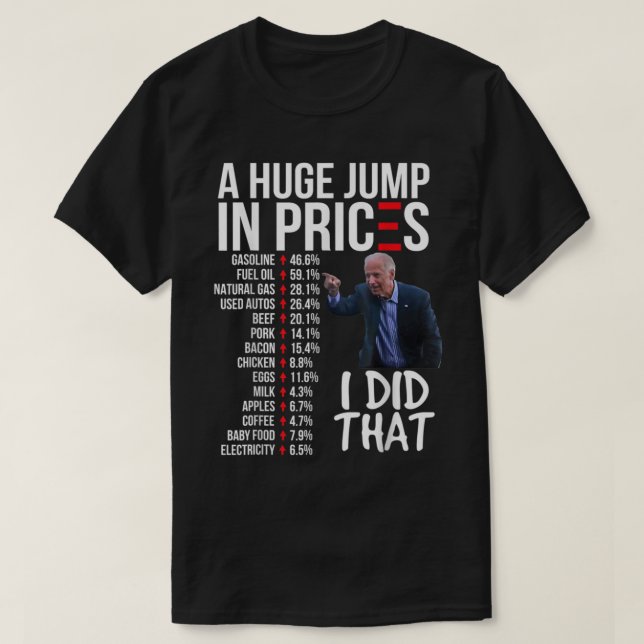 Dålig gas med hög prisinflation, dålig ekonomi och t shirt (Design framsida)