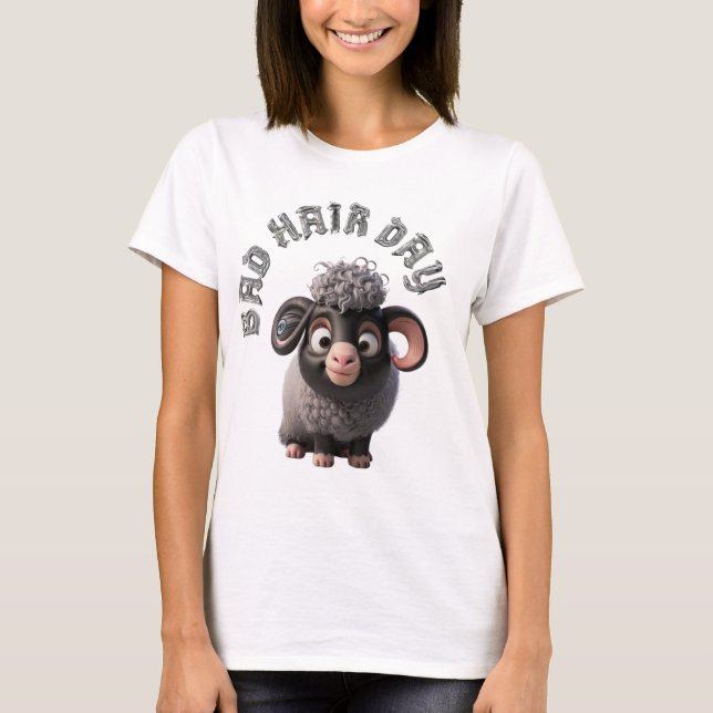 Dålig hårdag Kvinnor i grundskolan T-Shirt (Framsida)
