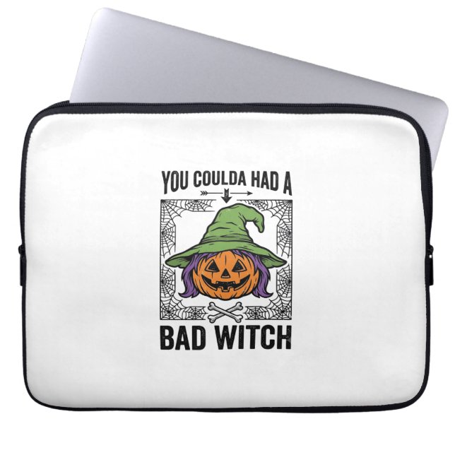 Dålig häxa Rolig Halloween-pumpa Häxa_1 Laptop Fodral (Framsidan)