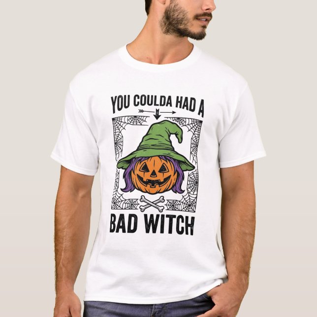 Dålig häxa Rolig Halloween-pumpa Häxa_1 T Shirt (Framsida)