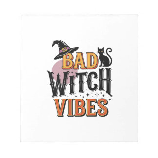 Dålig Häxa Vibe Vintage Halloween Tröja Design_1 Anteckningsblock