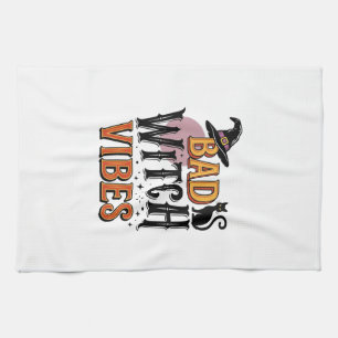 Dålig Häxstämning Vintage Halloween Tröja Design_1 Kökshandduk