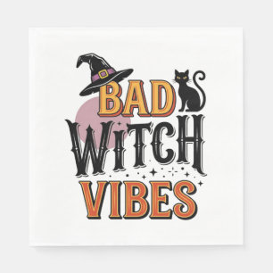 Dålig Häxstämning Vintage Halloween Tröja Design_1 Pappersservett