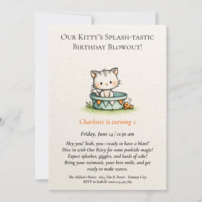 Dålig inbjudan till födelsedag i Baby Kattunge (Framsida)