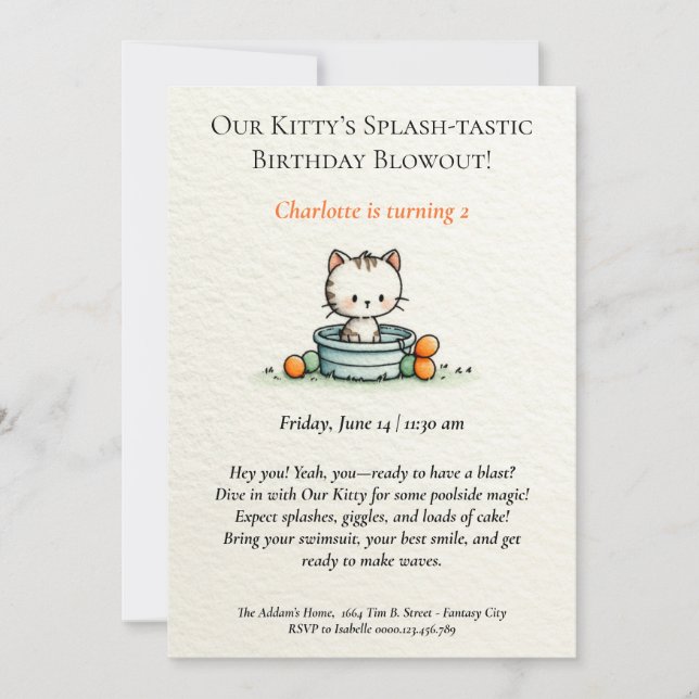 Dålig inbjudan till födelsedag i Baby Kattunge (Framsida)