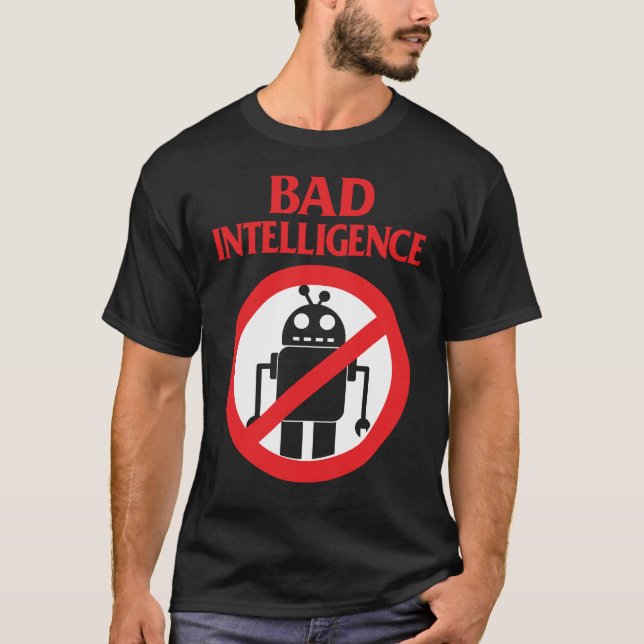 Dålig intelligens mot AI T Shirt (Framsida)