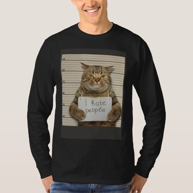Dålig katt jag hatar människor t shirt (Framsida)