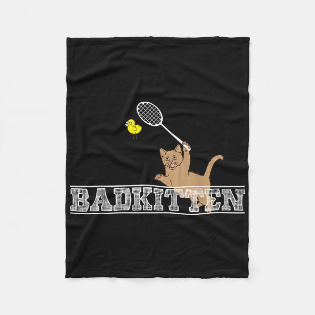 Dålig Katt Rolig Badminton Kattälskare Puns  Fleecefilt (Framsidan)