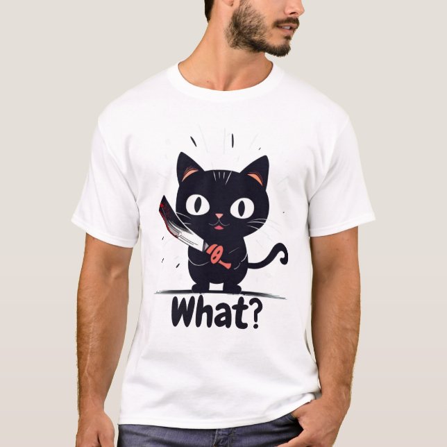 Dålig katt - vad? t shirt (Framsida)