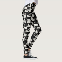 Dålig katter som knackar Saker över, vit katter på Leggings
