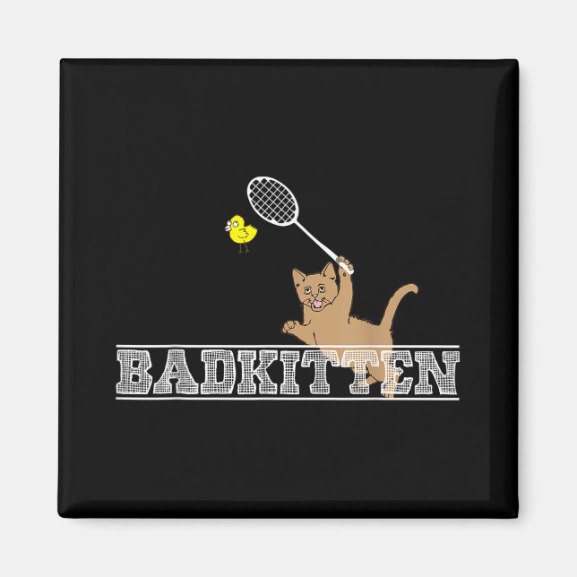 Dålig kattrolig badminton-kattälskare skämt  magnet (Framsidan)