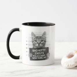 Dålig Kitty Katt Polis Arrest Foto Rolig Kaffe Mug Mugg