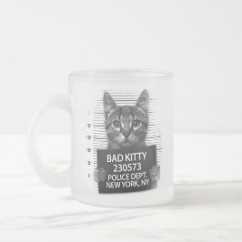 Dålig Kitty Katt Polis Arrest Foto Roligt Frostad Glasmugg