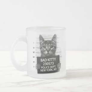 Dålig Kitty Katt Polis Arrest Foto Roligt Frostad Glasmugg