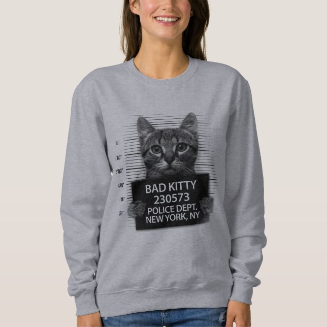 Dålig Kitty Katt Polis Arrest Foto Roligt  T Shirt (Framsida)