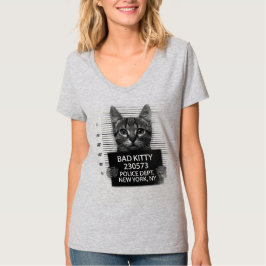 Dålig Kitty Katt Polis Arrest Foto Roligt T Shirt