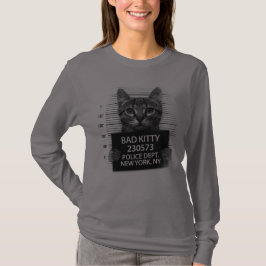 Dålig Kitty Katt Polis Arrest Foto Rollig T-Shirt