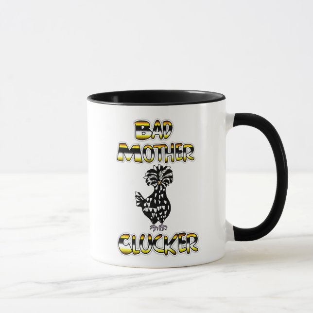 Dålig Mamma Kluckare Rolig Kyckling Puns  Mugg (Höger)