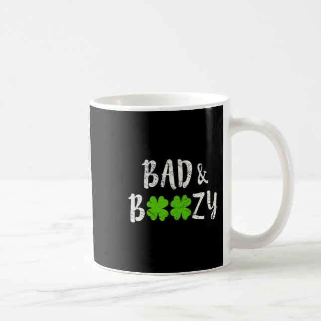 Dålig och bojsk Roligt Saint patrick Dag Drinking  Kaffemugg (Höger)