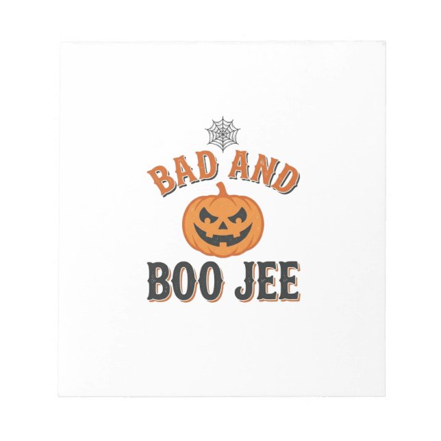 Dålig Och Boo Jee Halloween Pumpa Grafisk_1 Anteckningsblock (Framsida)