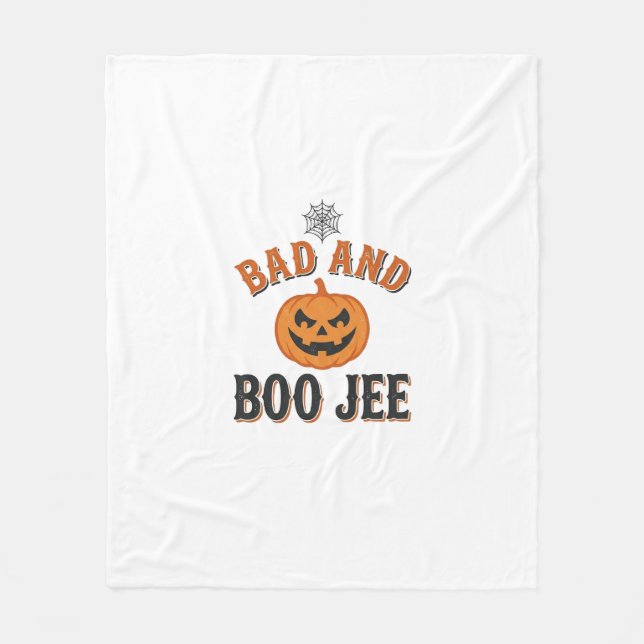 Dålig Och Boo Jee Halloween Pumpa Grafisk_1 Fleecefilt (Framsidan)