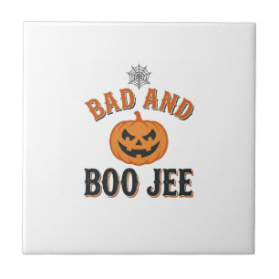 Dålig Och Boo Jee Halloween Pumpa Grafisk_1 Kakelplatta