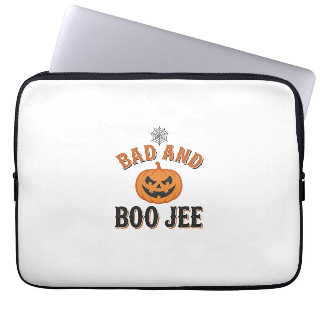 Dålig Och Boo Jee Halloween Pumpa Grafisk_1 Laptop Fodral (Framsidan)