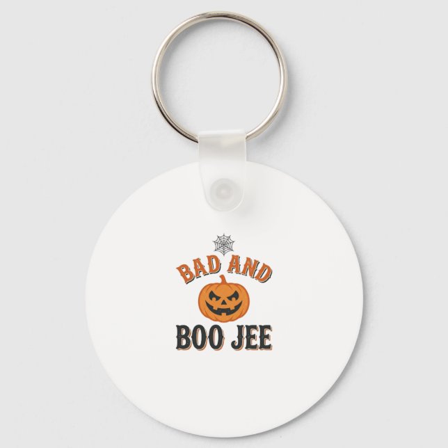 Dålig Och Boo Jee Halloween Pumpa Grafisk_1 Nyckelring (Framsida)