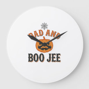 Dålig Och Boo Jee Halloween Pumpa Grafisk_1 Stor Klocka