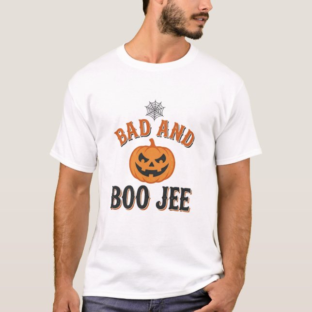 Dålig Och Boo Jee Halloween Pumpa T Shirt (Framsida)