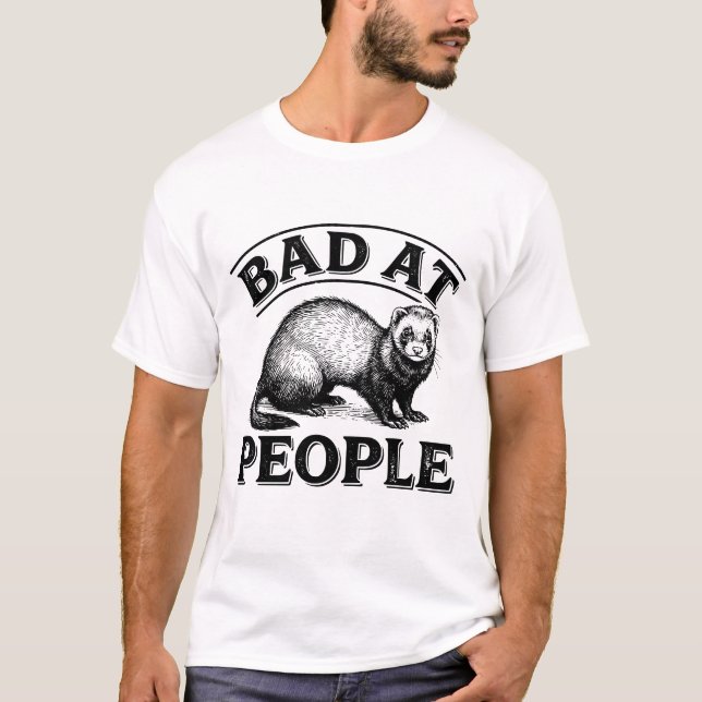 Dålig på Människor Rolig Iller Introvert Säger  T Shirt (Framsida)